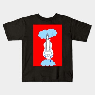 Hurdy-gurdy head in the Blue Clouds Kids T-Shirt